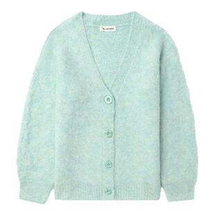 RAY BEAMS女装V领毛绒针织开衫温柔气质宽松排扣毛衣外套151109XN