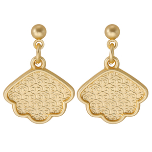 新中式国风宋锦diy耳钉祥云纹底托底胚包布耳环耳饰时尚百搭配件