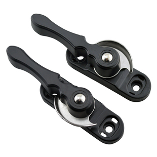 铝合金门窗月牙锁不锈钢锁扣塑钢窗户锁钩方向可调节钩锁50mm孔距