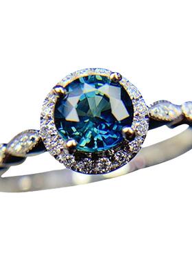 18K金无烧蓝宝石戒指女送运费险