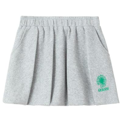 KEIKO 刺绣灰色花苞形半身裙2026春季新款松紧高腰蓬蓬A字短裙子