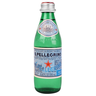 意大利S.pellegrino圣培露气泡水250ml*24瓶整箱苏打水碱性矿泉水