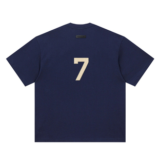 FEAR OF GOD短袖男女纯棉美式高街嘻哈7号FOG半袖夏季植绒7字T恤