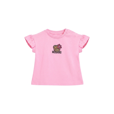 【季末特惠】Moschino/莫斯奇诺 26早春 儿童泰迪熊印花短袖T恤