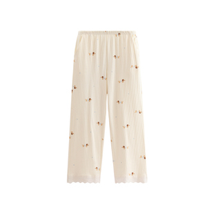 芬腾女士睡裤春秋新款抗静电纯棉长裤可爱休闲卡通全棉家居裤单裤