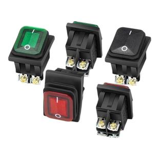 KCD4免焊防水船型开关4脚2档 16A翘板船形电源开关带灯螺丝接线