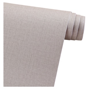 墙纸自粘防水防潮纯色麻布纹客厅卧室壁纸翻新墙贴纸亚麻柜子装饰