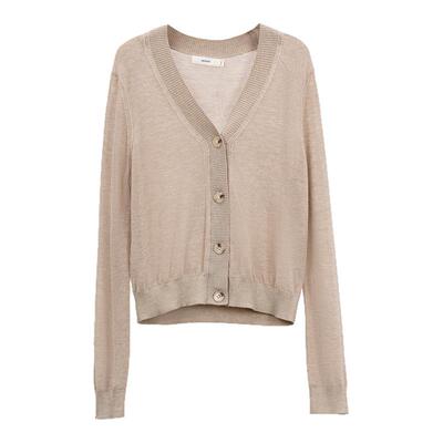 HONRN/红人休闲v领羊毛针织开衫