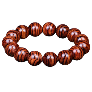 正宗海南黄花梨手串海黄糠梨老料爆满虎皮纹对眼鬼脸手链文玩佛珠