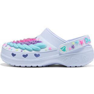 Skechers斯凯奇儿童洞洞鞋卡通可爱公主凉鞋女童夏季软底透气拖鞋