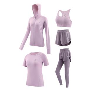 骆驼瑜伽服套装女款春夏季防晒休闲跑步运动服时尚修身健身五件套