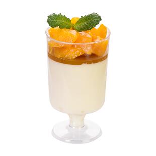 100ML小酒杯高脚杯一次性透明硬塑料航空杯慕斯布丁蛋糕杯甜品台