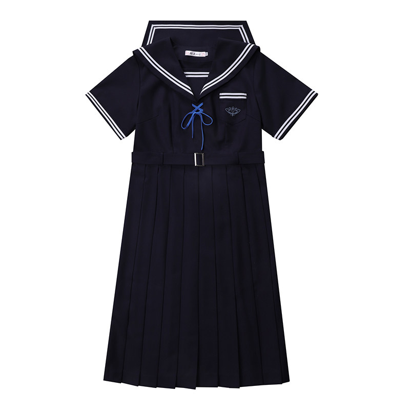 樱花家族原创jk制服【盛樱中】校供感连衣裙百褶裙长裙短袖套装女