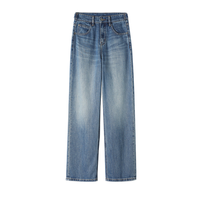 DU家~有机棉+莱赛尔+汉麻神仙配比~百搭高腰显瘦直筒裤牛仔裤女