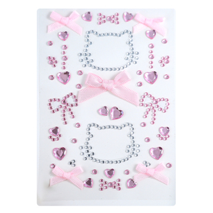 元旦新年演唱会脸贴妆容贴纸脸贴钻蝴蝶碎钻粉色系甜美公主妆容