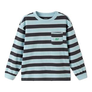 巴拉巴拉儿童长袖t恤男童条纹上衣春装2026新款童装速干打底衫潮t