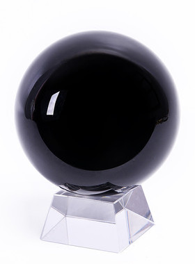 黑水晶球客厅装饰品办公室摆件