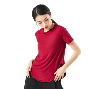 圆领现代舞蹈练功服上衣女课堂基训服短袖爵士拉丁舞民族舞学生