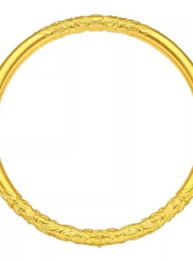 卷草纹实心金包银手镯女送女友