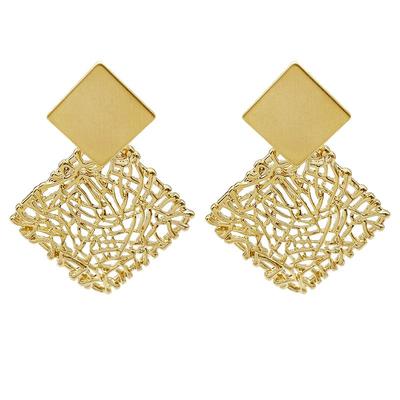 玲秀夸张高级感镀金女银针耳环