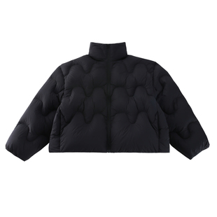 女童黑色短款羽绒服女2025新款中大儿童黑色轻薄白鸭绒冬季外套潮