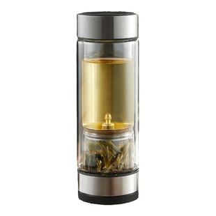 苏泊尔高硼硅玻璃杯双层泡茶杯茶杯高档男士杯子水杯茶水分离杯