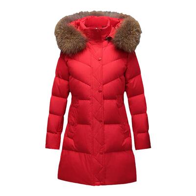 Mohists妈妈中长款白鸭绒羽绒服