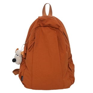 旅游轻便高级感小众双肩包大学生通勤初中女生书包日韩系简约背包