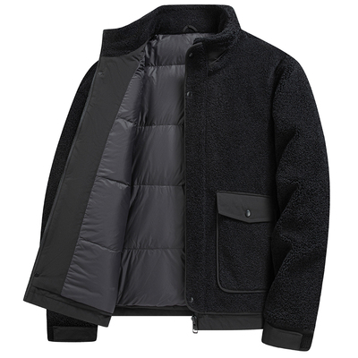 老人头90白鸭绒翻领夹克休闲男士轻薄羽绒服短款时尚保暖冬装外套