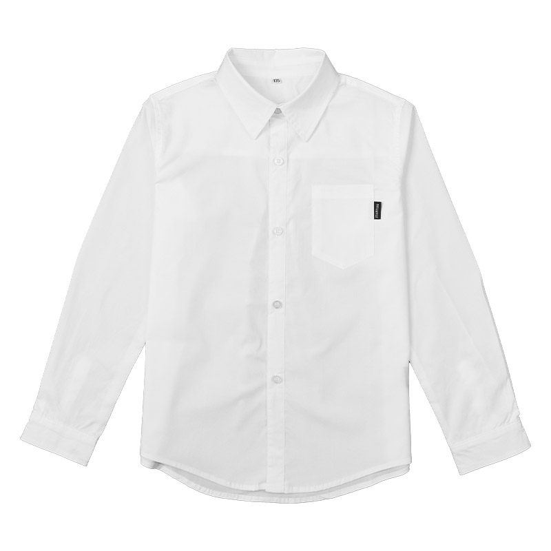 学生长袖白衬衫小学生校服蓝衬衫