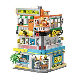 TOPTOY中国积木小鹦鹉bebe玩乐城街景小屋女孩玩具礼物新年礼物