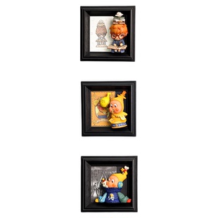 盲盒收纳画框架diy手办泡泡玛特小野展示盒摆7寸中空相框挂墙装饰