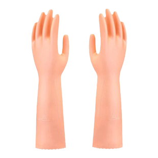 日本进口SHOWA尚和手套丝滑加长昭和洗衣服厨房家务清洁M码设乡味