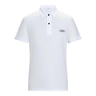 新款奥迪4S店工作服短袖T恤夏季CBD展厅工装男女白色polo衫半袖