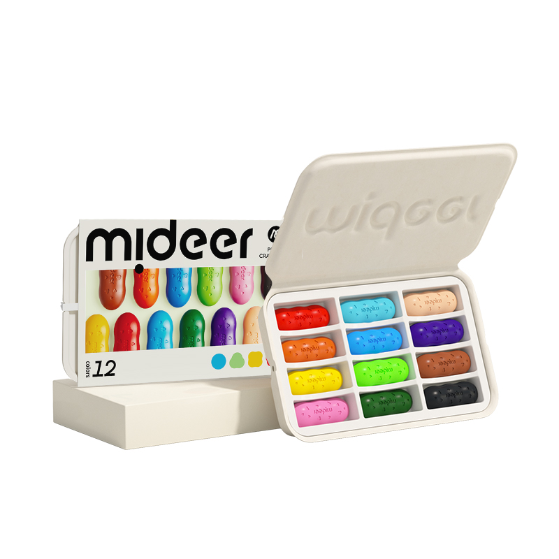 mideer彌鹿兒童豌豆蠟筆美術(shù)專業(yè)可水洗不臟手油性畫筆寶寶安全不粘手油畫棒幼兒園專用