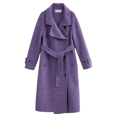 SeRinaBlue紫色羊毛呢大衣