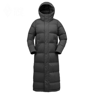 黑冰羽绒服连帽鹅绒大衣FAF8569 女款户外超轻长款加厚防风保暖服