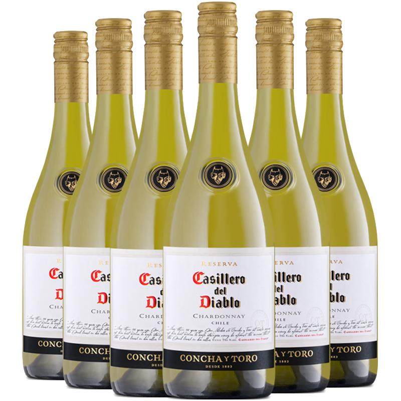 【自营】智利进口红酒红魔鬼夏多内霞多丽干白葡萄酒750ml*6支装