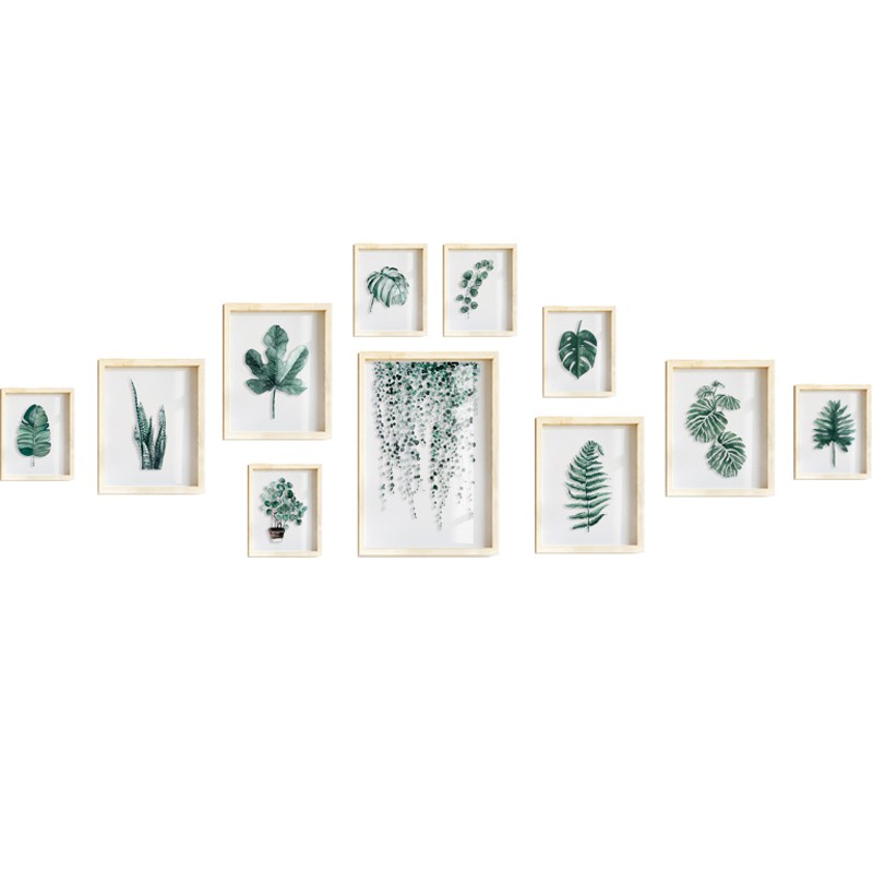 北欧小清新植物挂画壁画标本摆画客厅餐厅透明玻璃绿植装饰画壁画