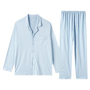 【特价清仓福利】美标春秋纯棉长袖睡衣女男士全棉质家居服套装夏
