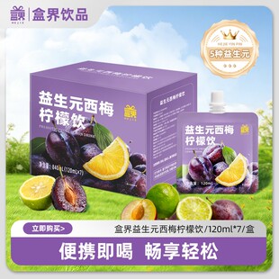 盒界西梅汁益生元西梅柠檬饮120ML混合浓缩果汁饮料小包装便携