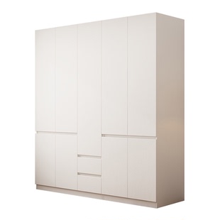 全实木衣柜家用卧室免拉手出租房专用大衣橱分段式可定制收纳柜子