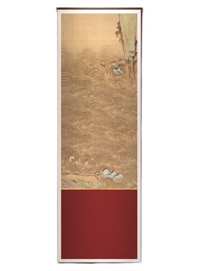 玄关新中式装饰画红色山水画