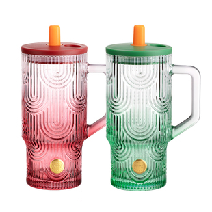 乐唯诗吸管杯冰霸杯大容量玻璃饮水杯子网红高颜值水杯女学生便携