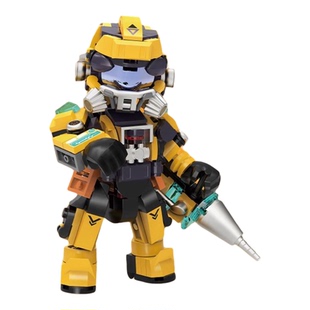 iblock重工小队工程师挖掘机积木儿童益智拼装模型摆件送男孩礼物