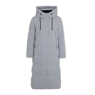 雪伦女士长款反季羽绒服连帽过膝冬季百搭