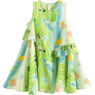 女童连衣裙2026新款夏小女孩绝美公主裙夏季裙子儿童多巴胺小洋裙