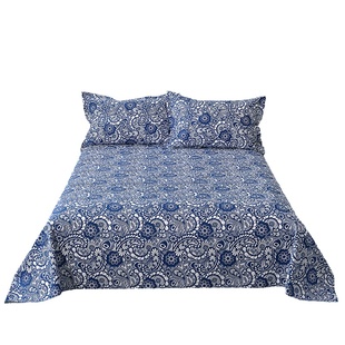 优质2.4宽纯棉帆布中国民族风复古青花瓷 布料蓝花布桌布窗帘面料