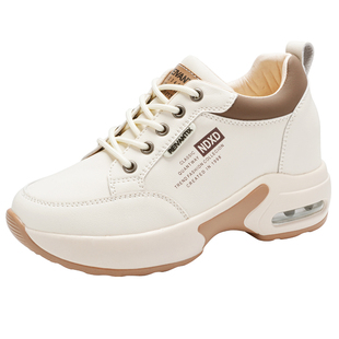 隐形内增高女鞋2025新款8cm小个子软底不累脚厚底运动休闲小白鞋