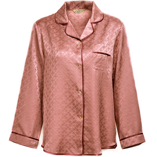 美标真丝睡衣春夏女长袖长裤套装19姆米重磅桑波缎桑蚕丝家居服